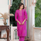 Royal Fuchsia Radiance – Pure Chanderi Silk Handcrafted 3-Piece Suit Set - An Ode to Timeless Indian Grandeur.