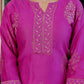 Royal Fuchsia Radiance – Pure Chanderi Silk Handcrafted 3-Piece Suit Set - An Ode to Timeless Indian Grandeur.