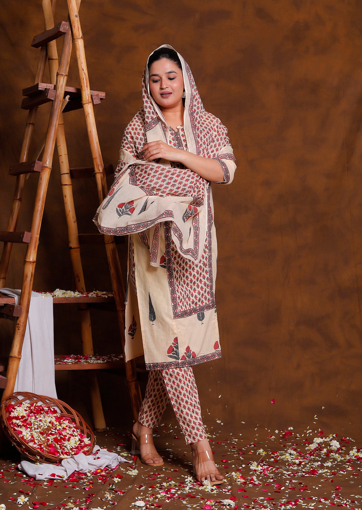 Mudra Earth Hand Block Print Suit Set