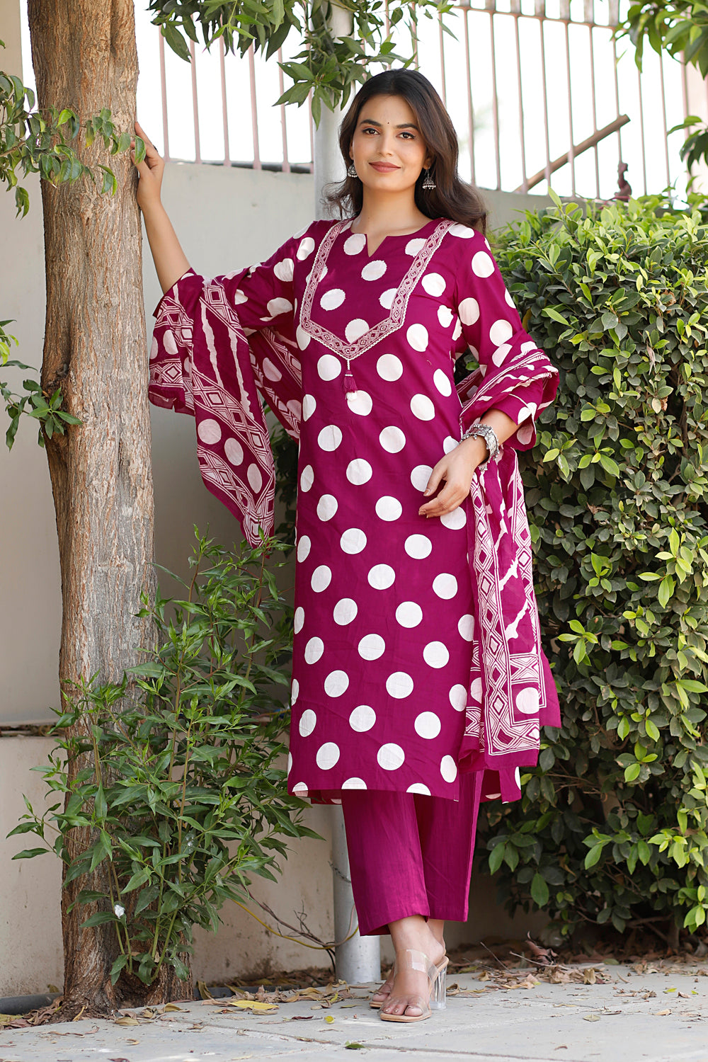 Ambrue Berry Rani Suit Set