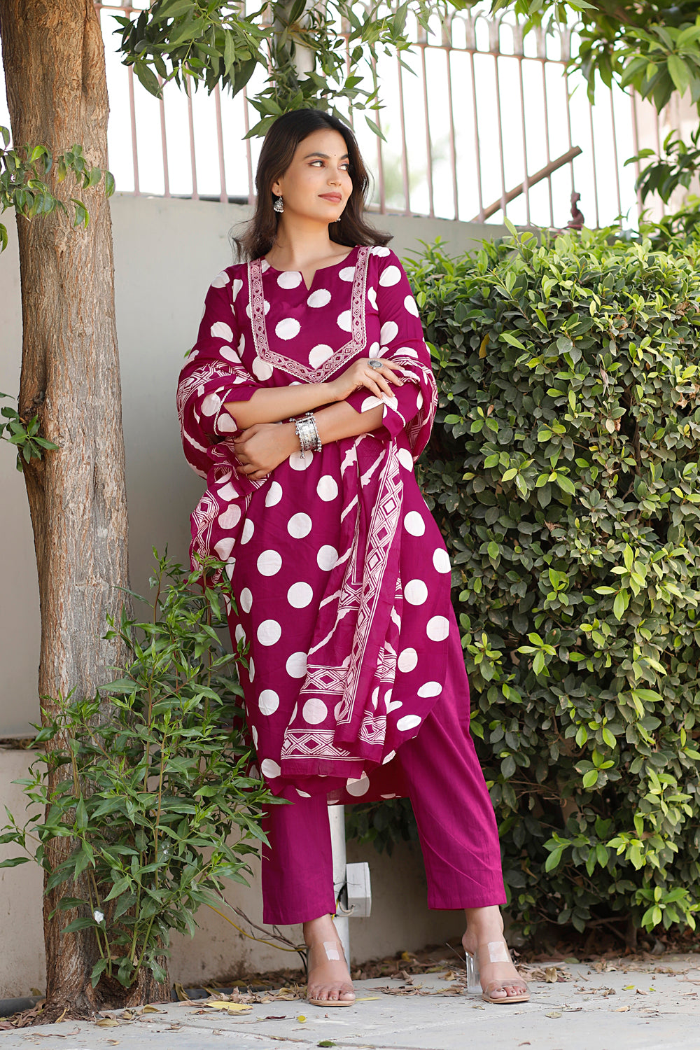 Ambrue Berry Rani Suit Set