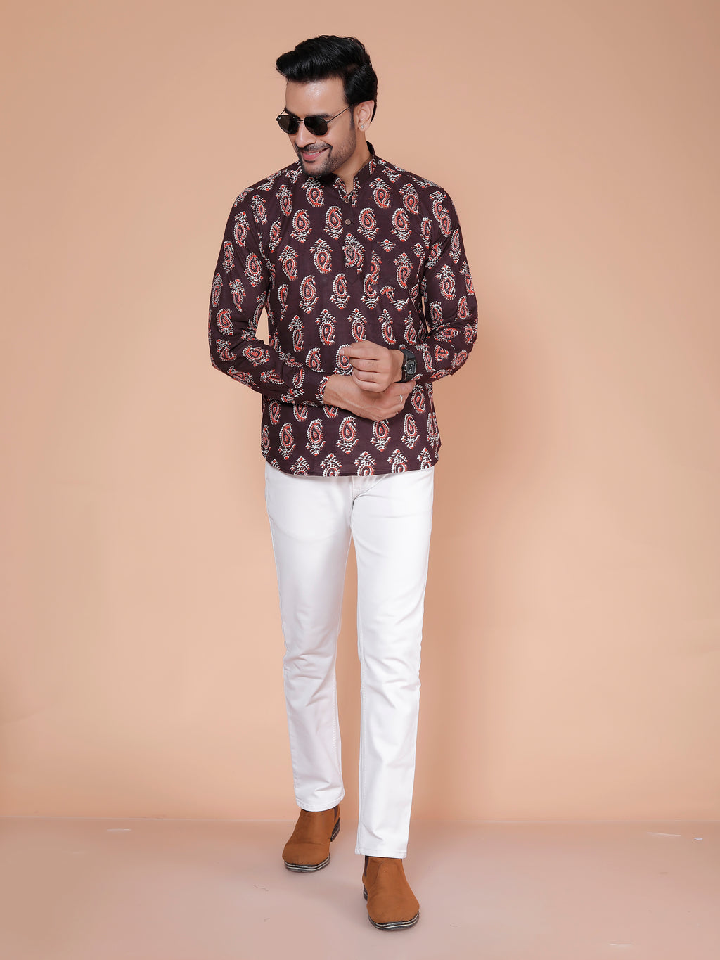 Regal Roots Hand Block Shirt - From festive lights to casual nights – one shirt fits all.