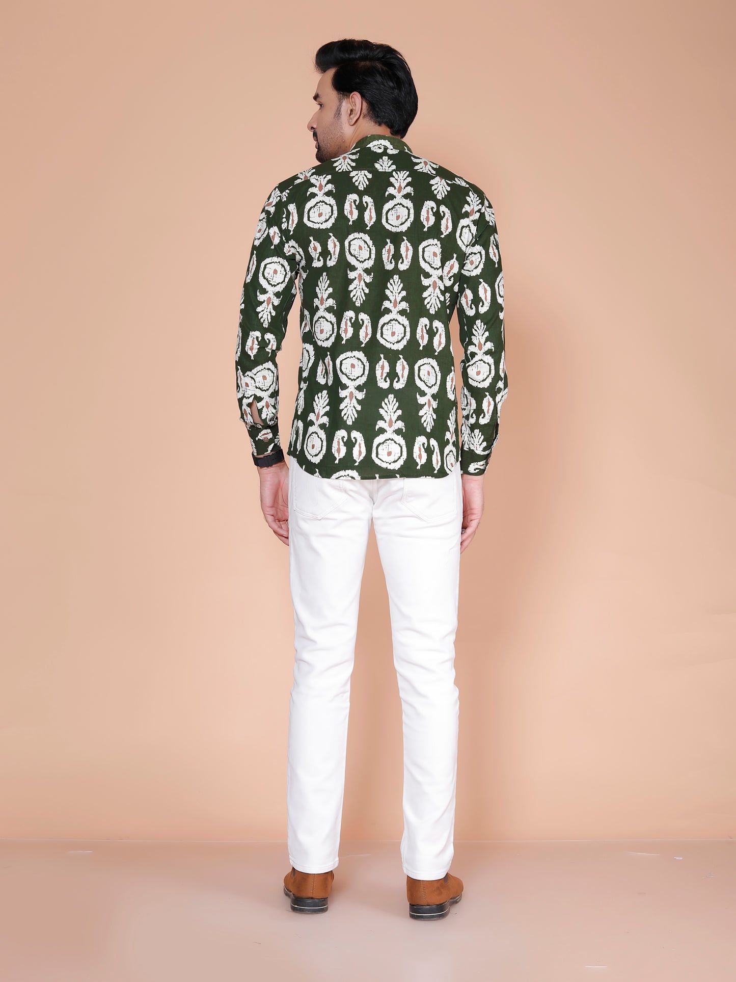 Royal Green Block Print Short Kurta