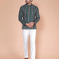 Forest Stripes Handblock Cotton Short Kurta - Where effortless style meets Nature charm