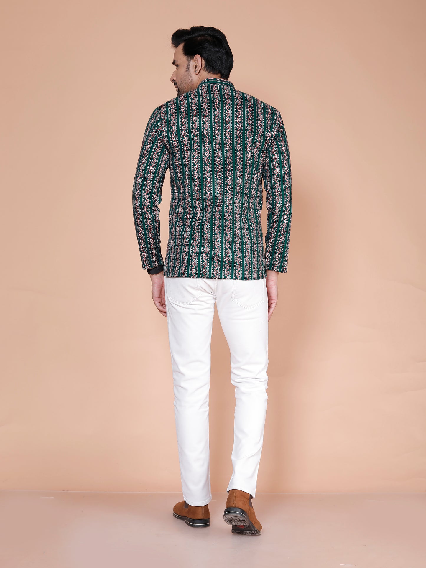 Forest Stripes Handblock Cotton Short Kurta - Where effortless style meets Nature charm