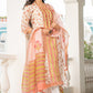 Cotton Silk - Handblock Print Subtle Motif Neckline Work Suit Set