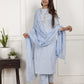 Embroidery Sky Cotton Suit Set