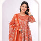 Gulnar Rust Angrakha Anarkali Suit Set