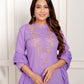 Purple Cotton Suit Set 