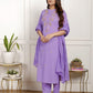 Purple Cotton Suit Set 