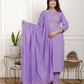 Purple Cotton Suit Set 