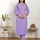Purple Cotton Suit Set 