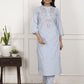 Embroidery Sky Cotton Suit Set