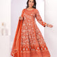 Gulnar Rust Angrakha Anarkali Suit Set