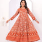 Gulnar Rust Angrakha Anarkali Suit Set